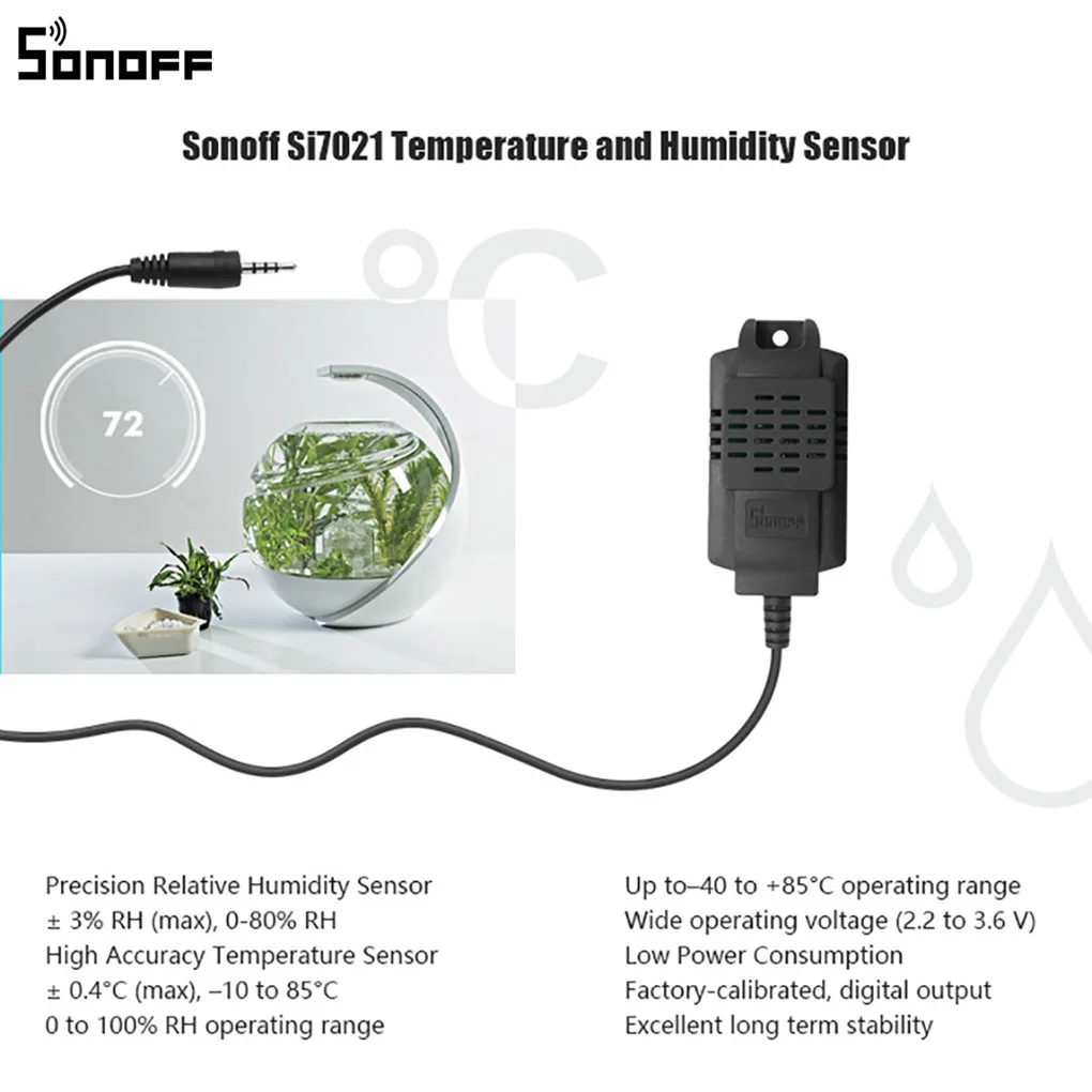 Sonoff TH10 переключатель+ водонепроницаемый датчик температуры+ неводонепроницаемый датчик температуры влажности Зонд умный модуль