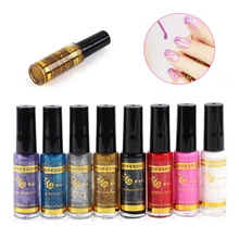 Holográfica PinPai 3D Shinny Prego Glitter Decoração de Unhas Verniz Polonês Liner Pincel Caneta Linha de Pintura de Unhas Manicure Puxar Laca