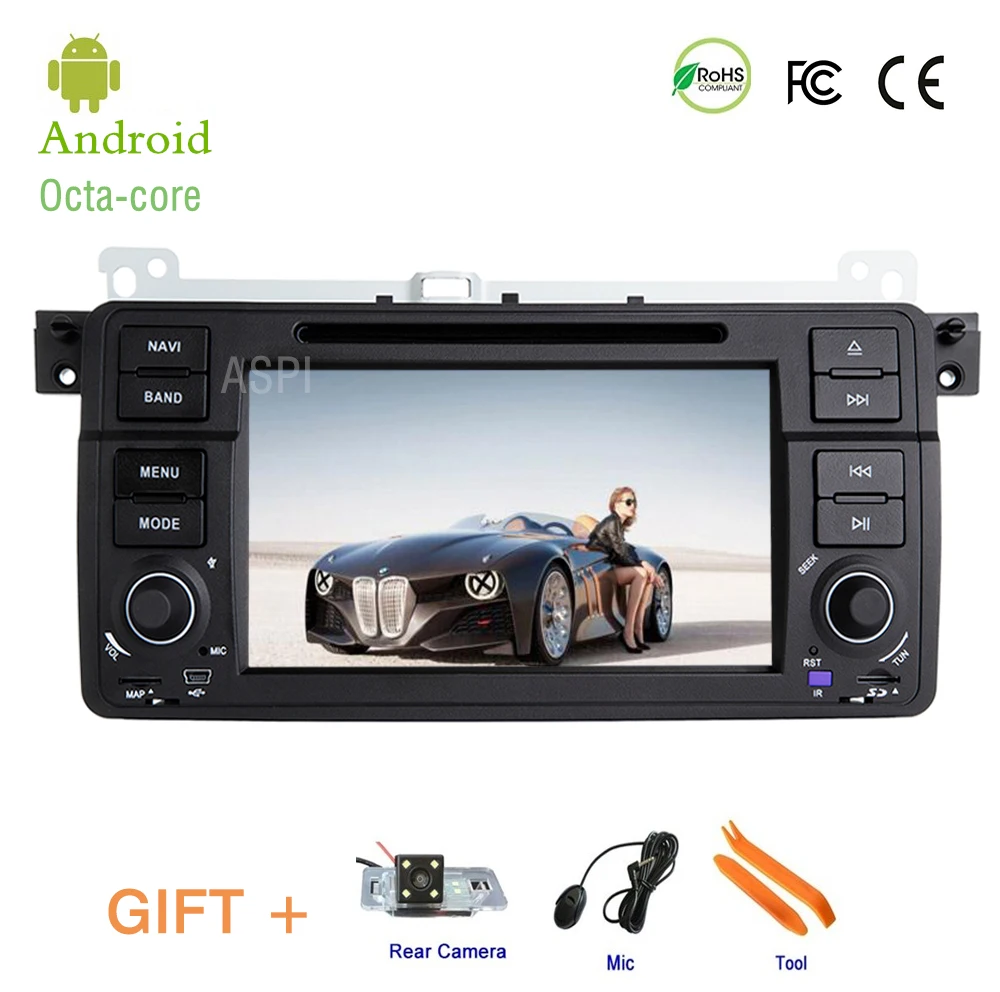 

4G Android 8.0 Car Sat Nav DVD Player For BMW E46 M3 In Dash Car stereo audio navigation,one DIN ISP 7'' screen