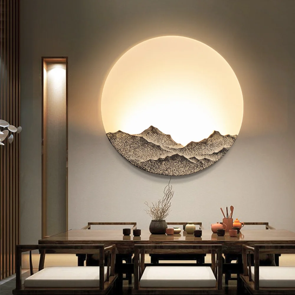 

New Chinese wall lamp bedroom lamp creative personality bedside lamp modern minimalist staircase decorative lighting LM4161347