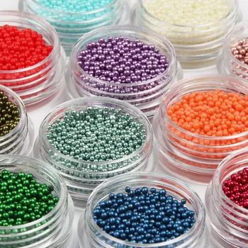 

12 Boxes/Set 0.6-0.8 MM Caviar Nail Rhinestones For Nails Micro Crystal Jewelry Charms Ball 3D Nail Art Decoration Nail Supplies