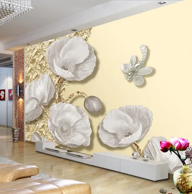 Decoracion Con Flores De Papel En La Pared Flores De Papel