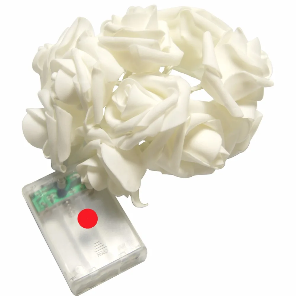 20leds Operated Rose Flower String Lights Wedding decoration Garden Christmas Outdoor Warm white Free shipping 10 rolls (5)