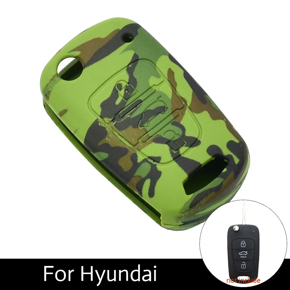 

ATOBABI 3 Buttons Silicone Car Flip Key Case Cover For Kia K2 K5 Sportag Flip Key Hyundai Elantra I30 IX35 Folding Keys Keychain