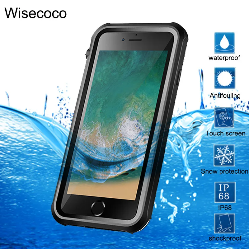 Ip68 Водонепроницаемый чехол для телефона Iphone 8 7 Plus Противоударная сумка Divingwater 360