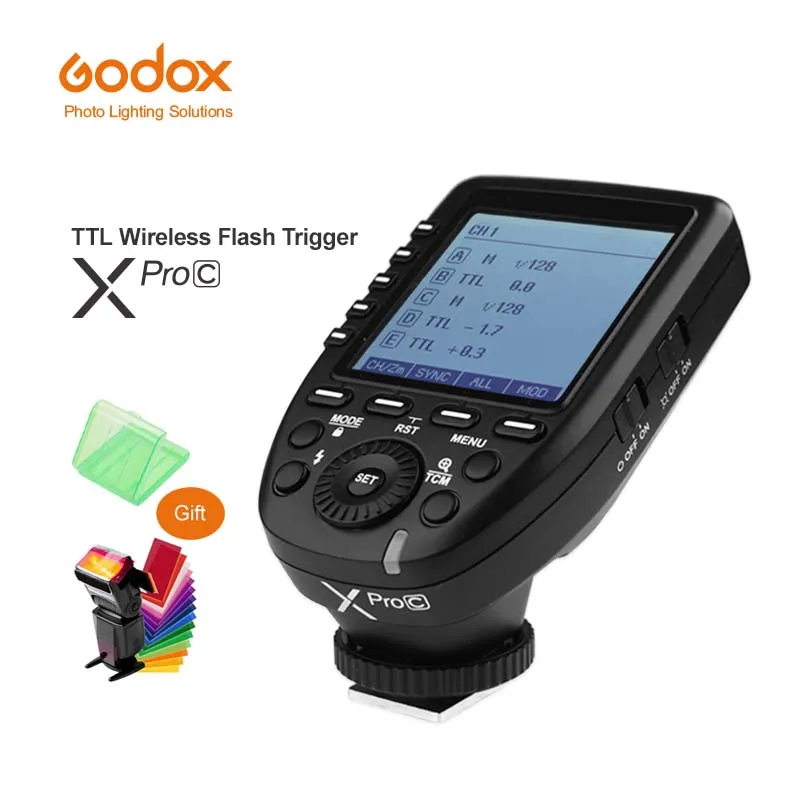  Godox XPro-C Flash Trigger Transmitter with E-TTL II 2.4G Wireless X System HSS 1/8000s LCD Screen 