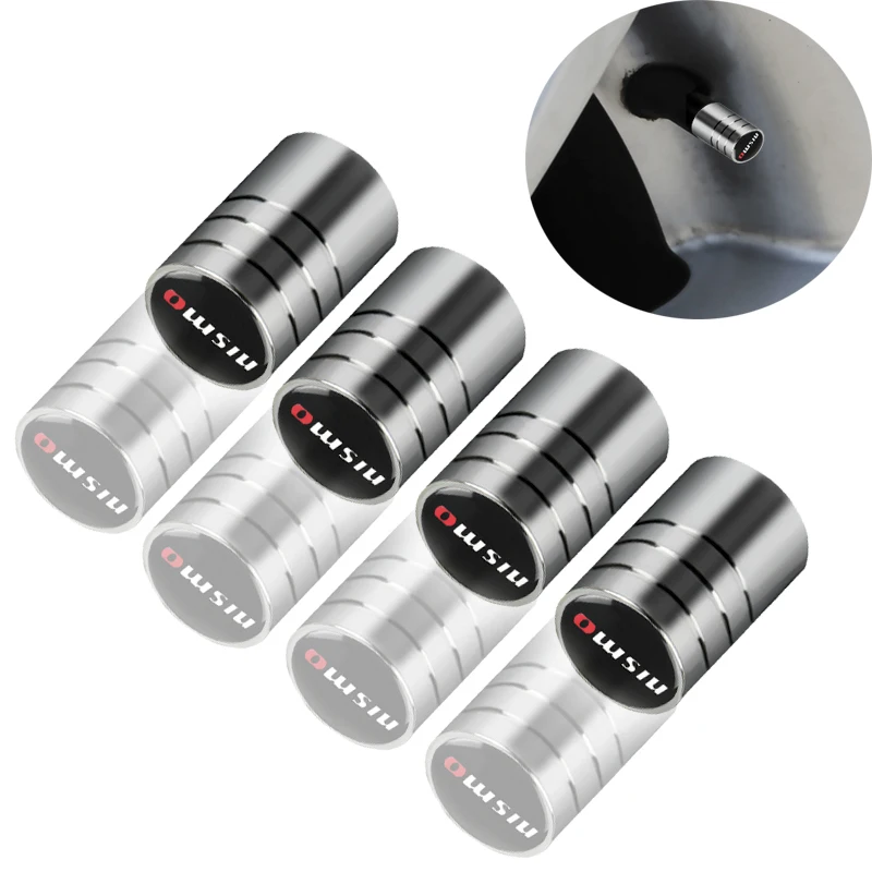 

Car Styling Emblem Auto Wheel Tire Valve Caps Case For Nissan Nismo Tiida Teana Skyline Juke X-Trail Almera Qashqai Accessories
