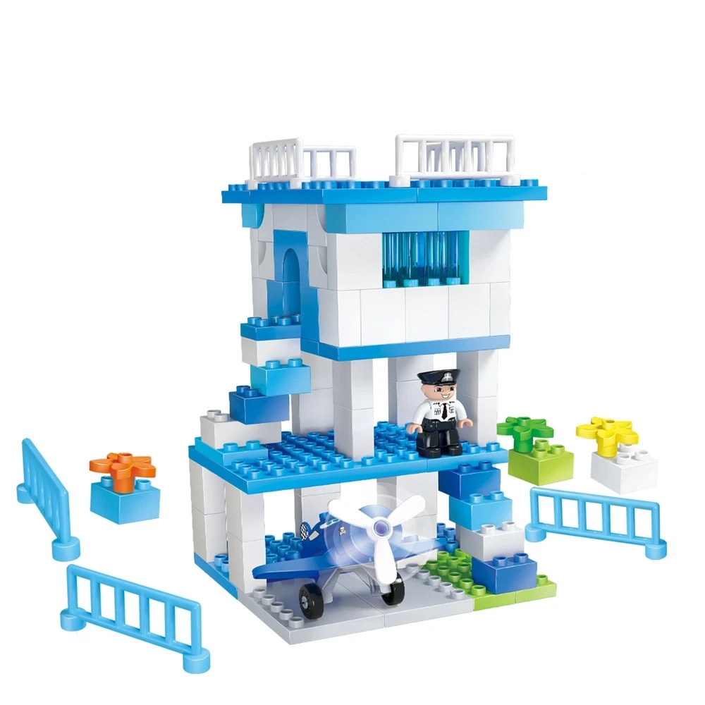 

Military Army Building Blocks Compatible LegoIN duplo Bricks large size Figures Leap into enemy camp City Enlighten Toy For kid