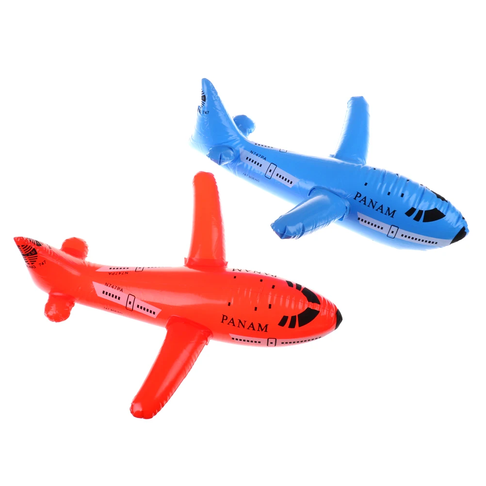 22" White Jet Plane Inflatable Airliner Inflate Toy Party Decoration Set Of 2 