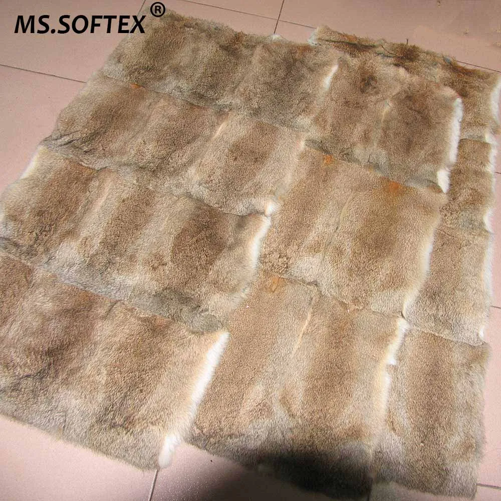 

Natural Rabbit Fur Plate Natural Material DIY 55*115cm A quality Genuine Rabbit Pelt Real Rabbit Fur Material Factory wholesale