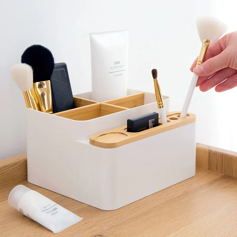

Desk Storage Box for Remote Control Holder Desktop Stationery Pen Pencil Storage Box Cosmetic Holder Bathroom Kitchen Divider