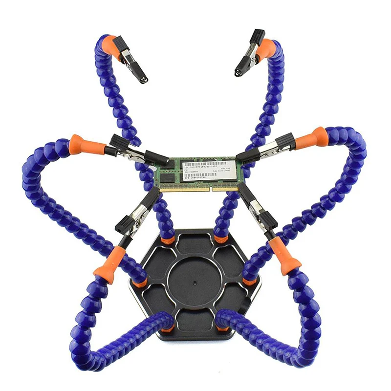 

Third Hand Soldering PCB Holder Six Arms Helping Hands Accessory Tools