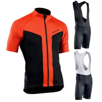 

Fluorescent color Cycling Team Quick Dry Mens Wear Cycling Wear NW Cycling Jerseys 9D Summer Bike Gel Cushion Shorts Set
