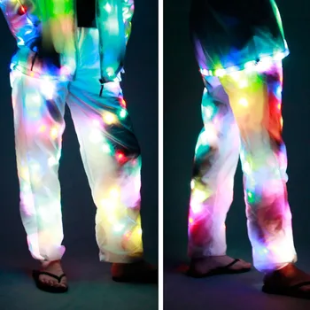 

Coat LED Lighting Luminous Costume Creative Halloween Waterproof Colorful Dancing LED Lighting Suits Set Christmas Party Pants