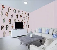 Custom 3D wallpaper modern minimalist love bird nest children's room background wall painting - silk waterproof material Custom 3D wallpaper modern minimalist love bird nest children's room background wall painting - silk waterproof material