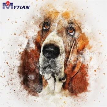 

Full Drill Square Round DIY 5D Diamond Mosaic Rhinestones Embroidery Basset Dog Diamond Painting Cloth Pictures Home Decoration