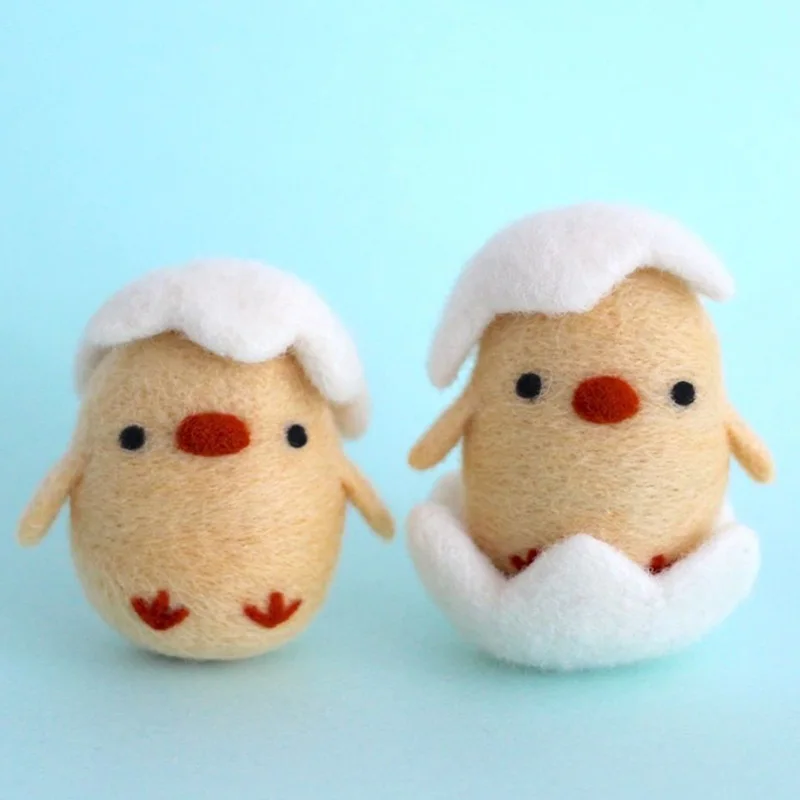 

DIY Lovely Egg Chick Wool Needle Felt Toy Doll Wool Felting Poked Needle Kit DIY Gift Handcarft Decoration Package Non-Finished