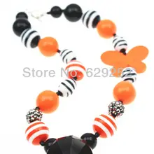 Комплект из 10 штук Оранжевая бабочка коренастый жевательная резинка детей прекрасный смешанный ярких цветов ожерелье cb057