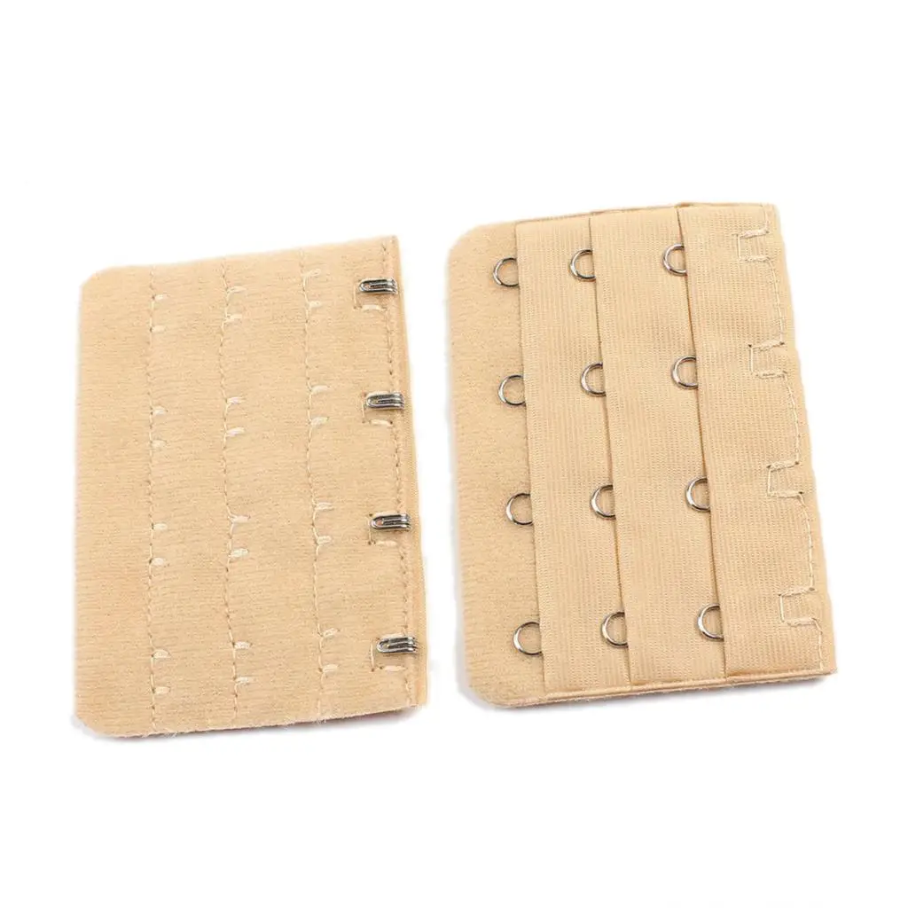 Eas 2 Pcs Ladies 3 X 4 Hook Bra Extenders Strap Extention Apricot