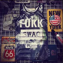 Хип-хоп Fukk Безрукавка Мужская летняя 3d сетчатая майка облегающая без рукавов футболки проветриваемая одежда для бодибилдинга 4XL