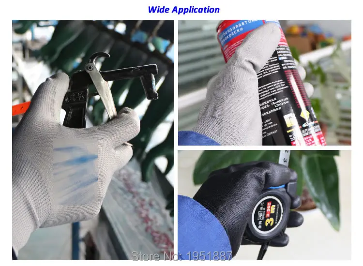 Новый 12 пар защитные перчатки рабочие нейлон вязаные перчатки с полиуретановым покрытием для водителя работника садовник защитные