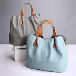 Натуральная кожа сумки из воловьей кожи зерна личи женщин сумки моды Портативный плеча сумки композитные