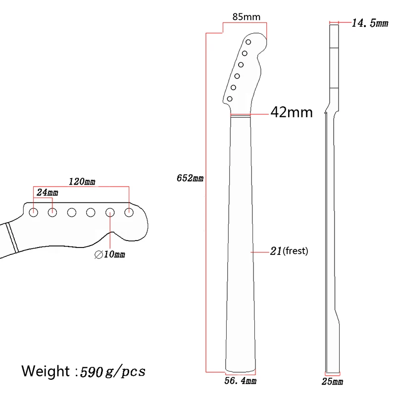 

Newly Electric Guitar Neck Wooden 21 Fret Musical Instrument Replacement Durable Accessories BF88