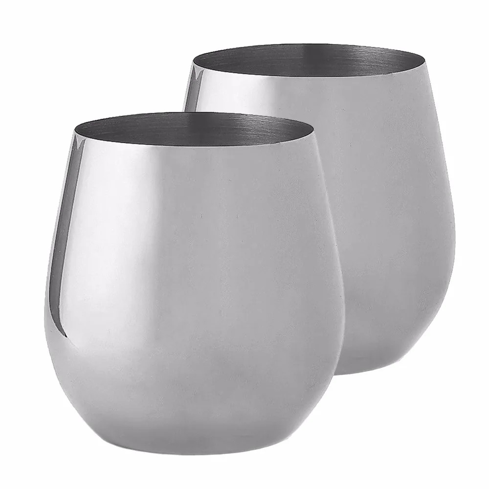 Homestia Stemless бокалы для вина нержавеющая сталь 18 унц.. Небьющиеся чашки металла