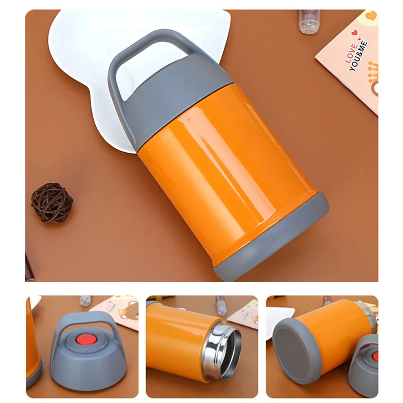 buy 450ML Stainless Steel Food Thermal Cup Vacuum Thermal Soup Flasks Insulation Cup Drop