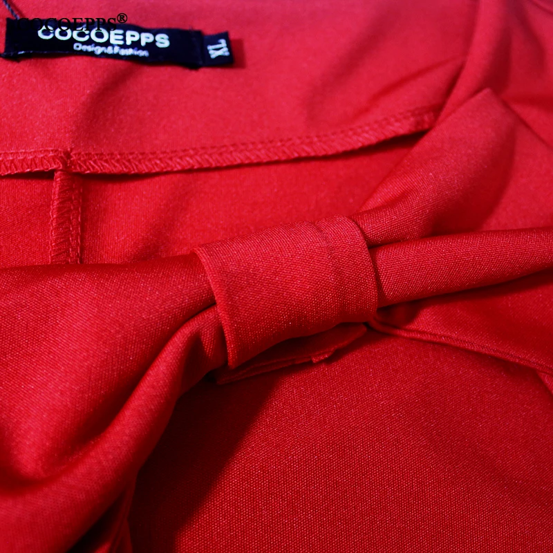 COCOEPPS 6XL платье большого размера красное женское осеннее плотное платье размера плюс женская офисная одежда элегантное свободное платье три четверти