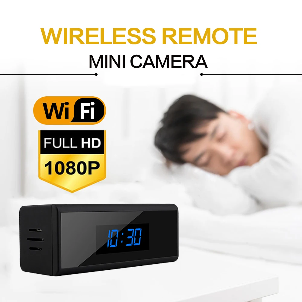 

Micro Wifi IP Camera HD 1080P Clock Mini Camcorder Wireless Video Recorder Security Digital Cam Motion Detection Home Security