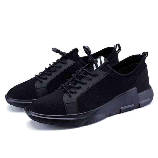 Black And White Rubber Outsole Men Sports Shoes Low Cut Breathable New ...