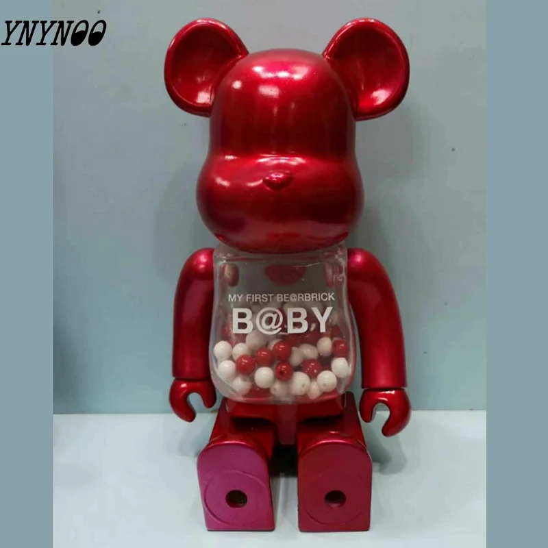 28cm 400% Bear@brick Action Figures Block Bear PVC Model Figures Children Gifts DIY Paint Dolls Kids Toys