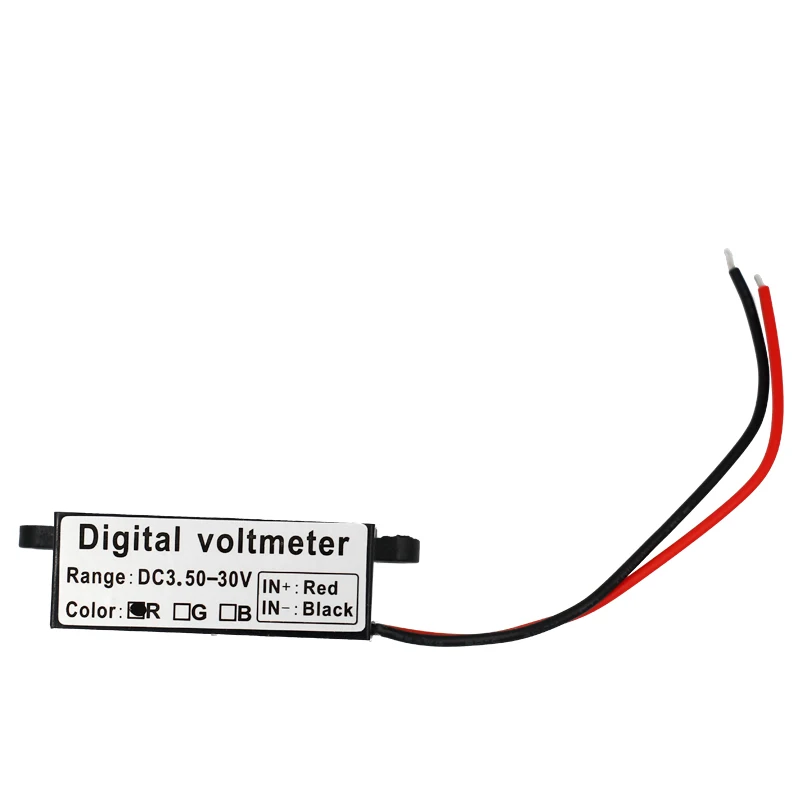 Новые мини светодиодный цифровой вольтметр Напряжение Панель Тестер питания постоянного тока 3.50-30.0 В Водонепроницаемый два провода вольт Мониторы для автомобилей Мото