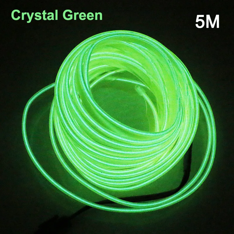 Гибкая неоновая Автомобильная интерьерная Светодиодная лента для Kia Rio Picanto Cerato Ceed Optima Stonic Soul Niro Sportage - Испускаемый цвет: Crystal Green 5m
