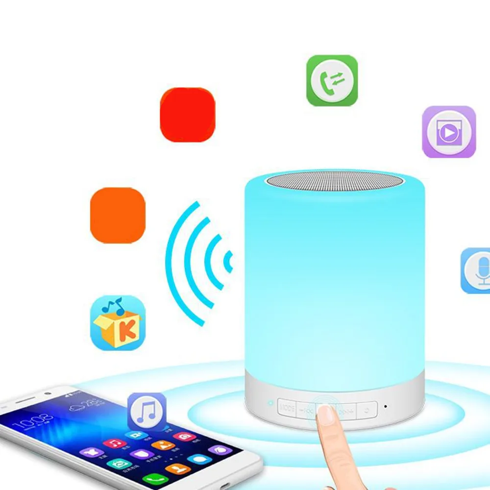 Мини многорежимная светодиодная Сенсорная лампа ночник беспроводной Bluetooth