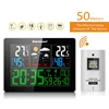 Estación meteorológica inteligente inalámbrica termómetro Digital higrómetro medidor de temperatura y humedad Color LCD pronóstico del tiempo reloj despertador ► Foto 2/6
