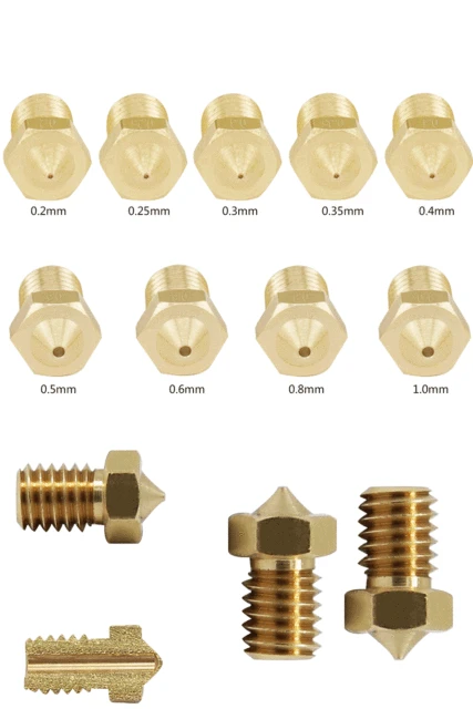 Best Price Nozzle V5 V6 1.75mm - 10 pcs/lot - Part Copper Filament M6 Brass 3D Printer Parts - Free Shipping Best Price Nozzle V5 V6 1.75mm - 10 pcs/lot - Part Copper Filament M6 Brass 3D Printer Parts - Free Shipping