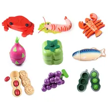 Деревянные развивающие игрушки фрукты и овощи еда резка детские кухонные игрушки для детей Моделирование еда модель MF1624H