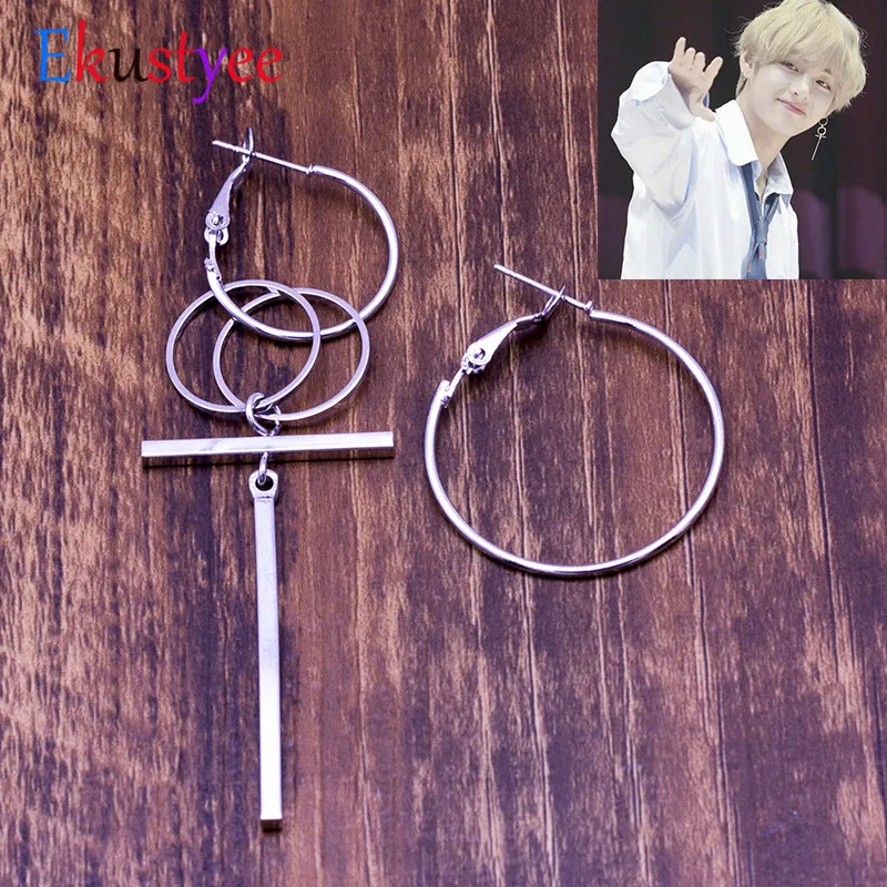 

V BTS Earrings DNA Korean Earrings Long Men Bangtan Boys V DNA Stud Earring For Women Men BTS Album Accessories BTS Kpop