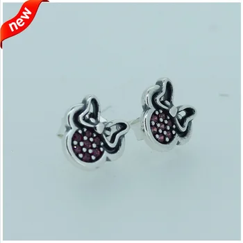 

CKK Silver 925 Jewelry Stud Earrings Red Minnie For Women Sterling Silver Earrings Fashion Anniversary Gift