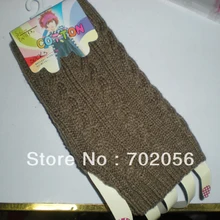 Новое поступление зимние однотонные вязаные перчатки без пальцев Прихватки для мангала Митенки для женщин 24 пар/лот смешанные цвета#3422