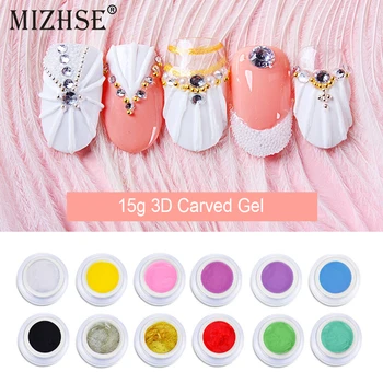 

MIZHSE 12 Colors 3D Painting Nail Gel Polish UV Carved Gel Varnish DIY Nail Art Gel Soak off 3D Emboss UV Drawing Gel For Nails