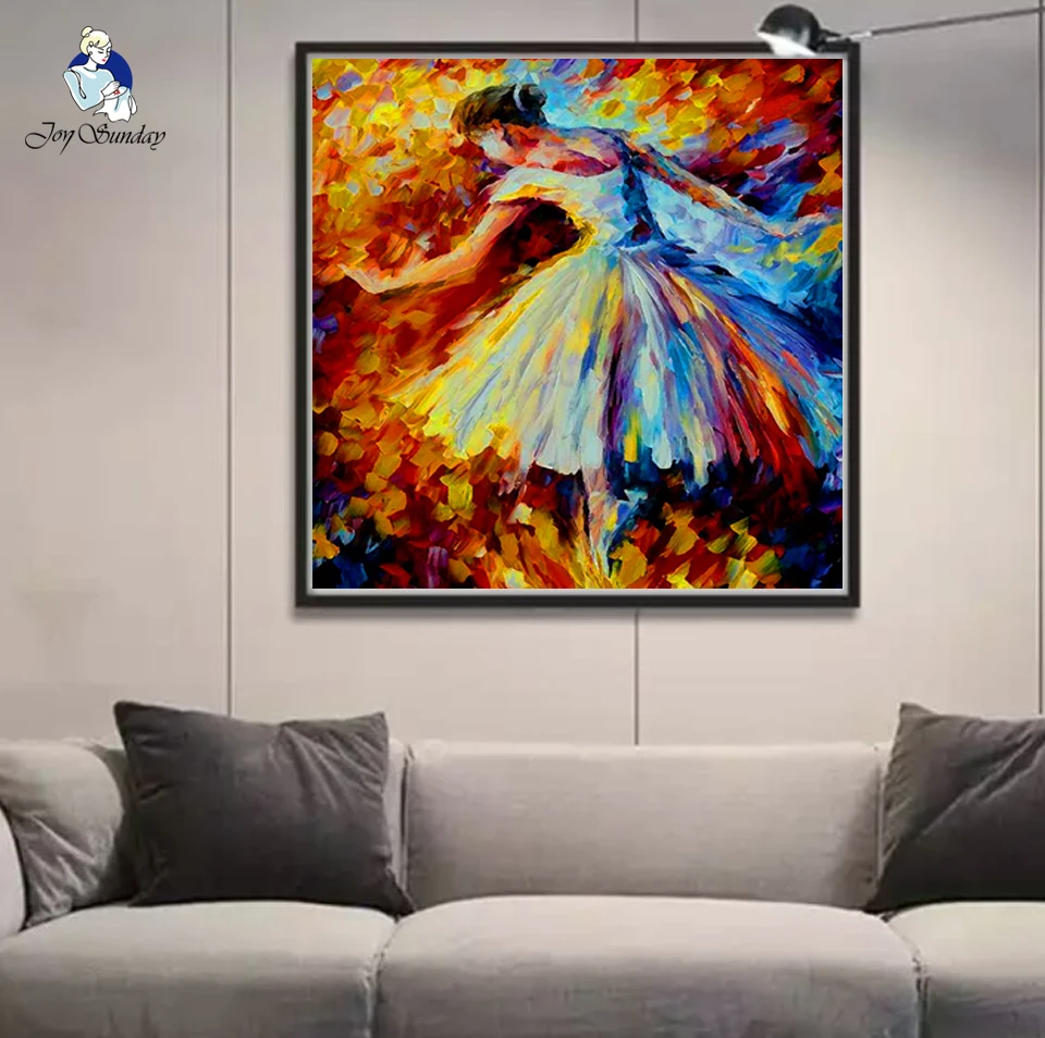 

JOY SUNDAY,5D Diy diamond painting full square Diamond embroidery Dancing girl painting mosaic pictures of rhinestones