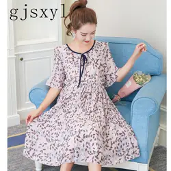 Gjsxyl для беременных женская летняя обувь платье 2018 новые беременные женщины одеваются длинные летние цветочные шифон юбка платья