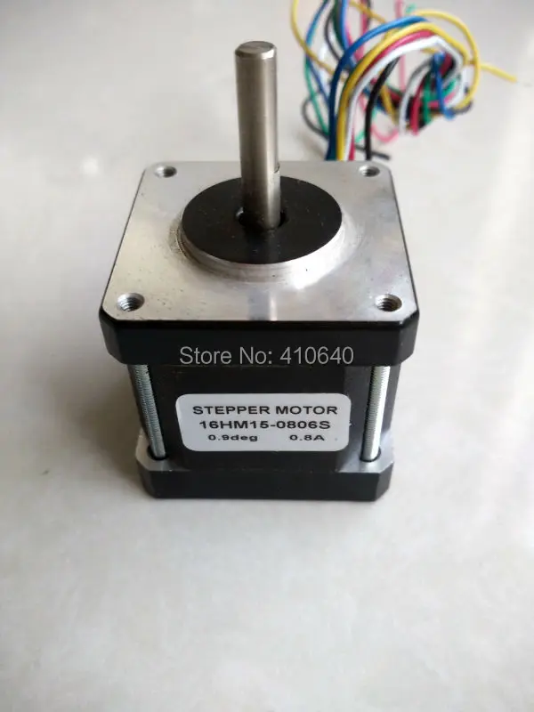 

FREE SHIPPING stepper motor 16HM15-0806S L38 mm NEMA 16 with 0.9 deg 0.8 A 17 N.cm and unipolar 6 lead wires 12 pcs per lot