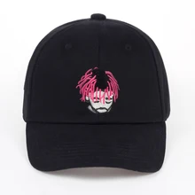 Туника с вышивкой LIL UZI VERT Dad Hat модная бейсбольная кепка в стиле хип-хоп женская и Мужская Черная Регулируемая Кепка