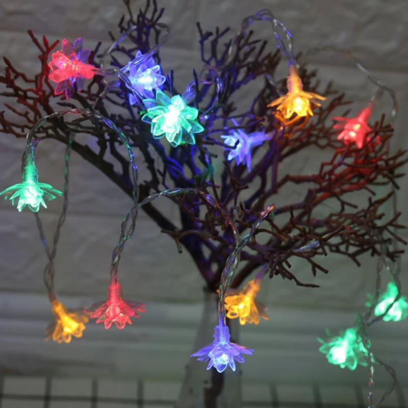  LED Crown Festival Lantern Lotus String Light Garden Waterproof Flash Light Starry New Year Christmas Wedding Decor Light (2)