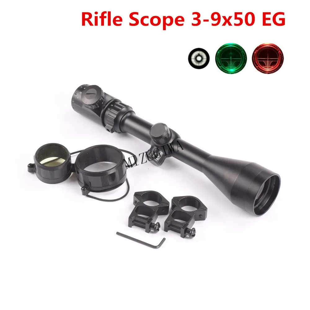 

Rifle Scope 3-9x50 EG Red Green Illuminated Air Rifle Optics Sniper Sight Riflescope 20mm Mount Rail Caza Carabina Hunting Caza