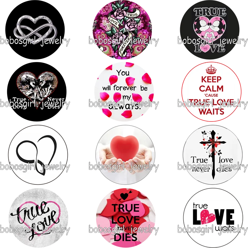 Стеклянная кнопка для фото с кабошоном GS9692 true Love Infinity|snap button charms|true lovesnap |